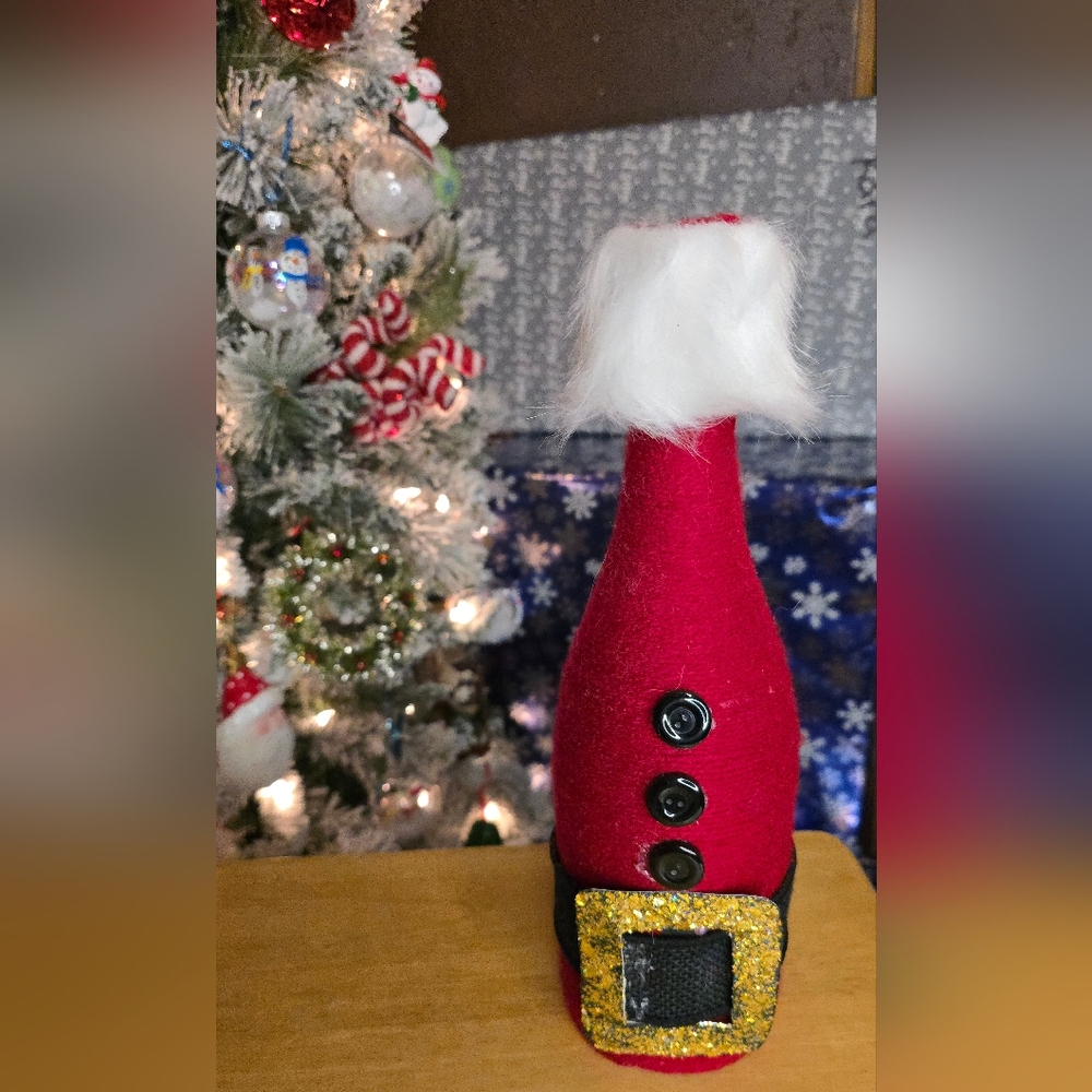 Santa Wine Bottle Decor